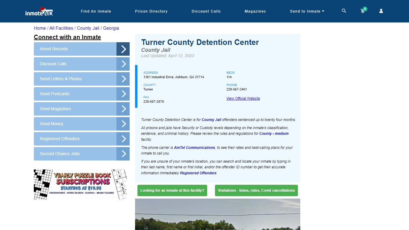 Turner County Detention Center - Inmate Locator - Ashburn, GA